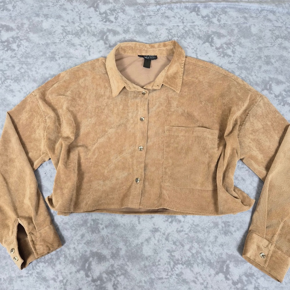 Streetwear Society Corduroy Shacket Women Medium Boxy Western Gorpcore Granola - Picture 7 of 7